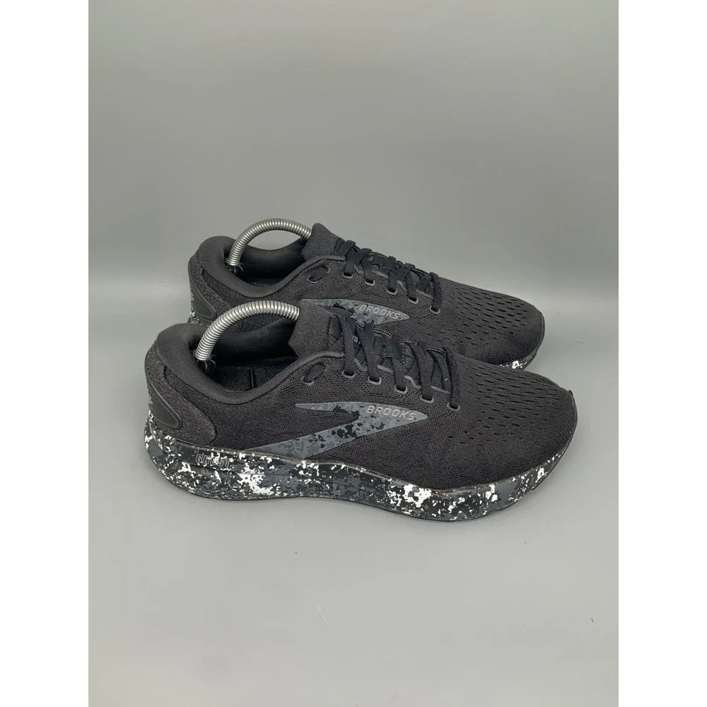 Brooks Ghost 14 Black Speckled Running Shoes 1104181D062 Men's Sz 9.5